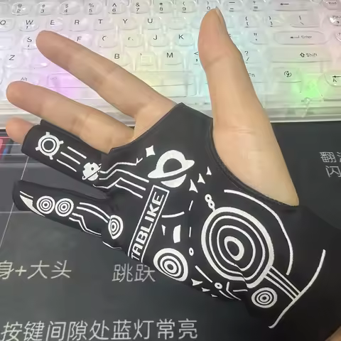 Digital Drawing Glove,Two-Finger Artist Glove with Cool Space Designs,Suitable for Right &Left Hand 