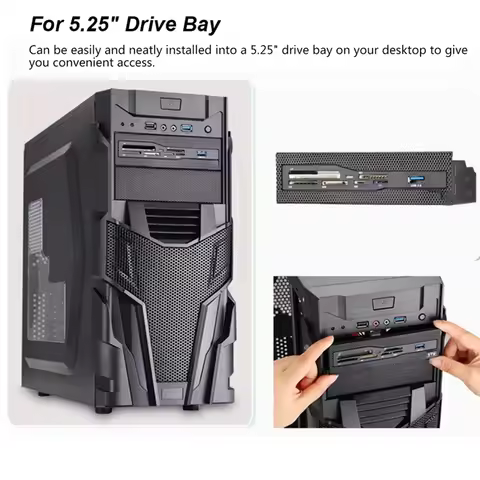 PC Front Panel Dashboard 5.25" Internal Card Reader USB 3.0 Multi-Function CF XD MS M2 TF SD Media R