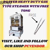 siomai steamer HEAVY DUTY PURE STAINLESS 3 LAYER GAS TYPE STEAMER BEST FOR SIOPAO / SIOMAI / HOTDOG