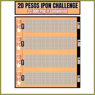 ☇◑ ⊕ ☸ Ipon Chart Guide Sticker Label Peso Sense Ipon Challenge & 1 Bill