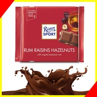 [NON-HALAL] Ritter Sport Rum, Raisin & Hazelnuts Milk Chocolate 100g