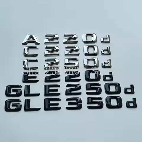 2015 Sharp Chrome Letters Emblem Trunk Badges for A180d A200d A220d C220d C250d E250d GLE250d GLE350