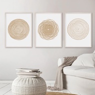 Abstract Boho Geometric Circle Posters Beige Canvas Paintings Minimalist Print Wall Art Picture For 3F 0128