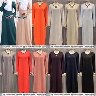 Casual Plain Muslimah Long Sleeve Long Dress Jubah Cotton Dress Cotton Ready Stock Borong Murah