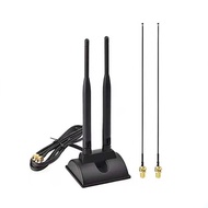 2.4/5.8G Dual Band WiFi Antenna with Extension Cable RP-SMA Male Connector for WiFi Wireless Router Network Card Adapter