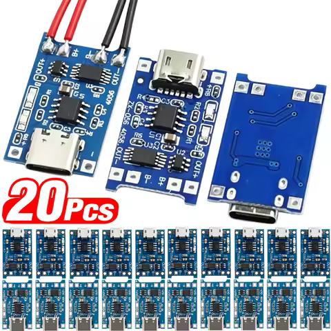 USB Type-C TP4056 Charging Modules 5V 1A 18650 Lithium Battery Charger Board with Protection Feature