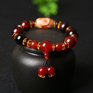 Tibetan Handed down Dzi Beads Genuine Three Nine Eye Dzi Beads Bracelet Transfer Beads Agate Stone M