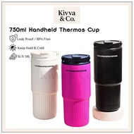 750ml 316 Stainless Steel Tumbler Cup Straw Handheld Insulated Thermos Water Cup Termos Botol Tahan 