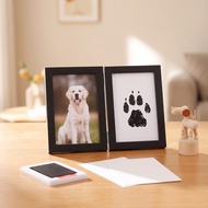 Handprint and Footprint Frame Foldable Keepsake Frame with Ink Pad Handprint and Footprint Kit Mess-
