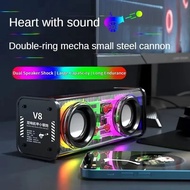 V8 Transparent Bluetooth Speaker with RGB Light, TWS, 10W Double Bass, Bluetooth 5.0 for Mini Party,