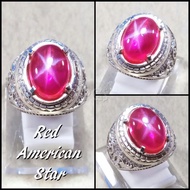 CINCIN BATU AKIK PERMATA AMERICAN STAR BLUE 6 STAR MEWAH BERKELAS