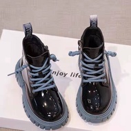 2021 New Winter Children Shoes PU Leather Waterproof Martin Boots Kids Snow Boots nd Girls Boys Rubber Boots Fashion Sneakers