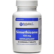 Reliable-1 Laboratories Simethicone 125mg Gas Relief Tablets Extra Strength Bloating Relief Gas Pill