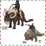 Building Blocks minifigures Toys Children Gifts Blurrg Mandalorian Grogu Dewback Mini star wars mode