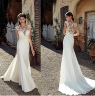 Gaun Wedding Dress Empire Bridal Dress Lace Tulle Party Gowns A-Line Wedding Dress