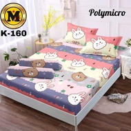 Sprei karakter anak ukuran 180x200 / 160x200 set dengan sarung bantal guling bahan katun halus