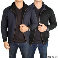 Jaket Kasual Fashion Pria Parasut Dongker Hitam JAK 2253