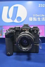 『回收相機』『Trade In優惠』功能正常 Nikon FE w/ MB-12 卷片摩打 w/ Lens 連鏡頭 黑色 露銅 菲林相機 135格式 Not FM2 FM F2 F3 FE2 FM3
