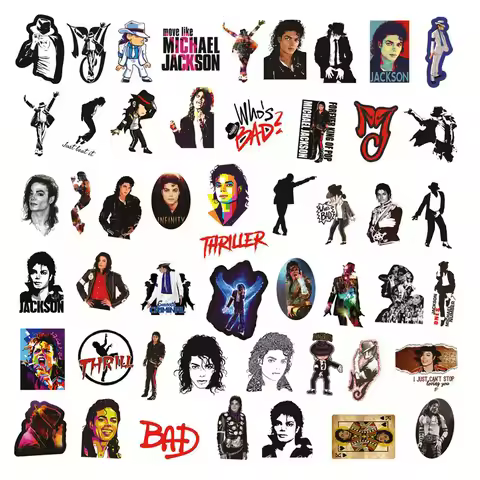 50PCS Graffiti Stickers Michael Jackson Water Bottle Laptop Phone Bicycle Luggage Case Skateboard Ch