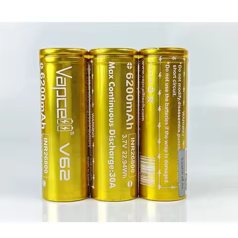 1-6pcs Vapcell INR26800 V62 6200mah 30A 3.7V Li-ion Battery 26800 High Capacity Rechargeable Battery