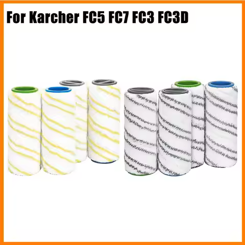4 Pieces Set Accessories of Main Rollers Brush for Karcher FC5 FC7 FC3 FC3D Electric Floor Cleaner R