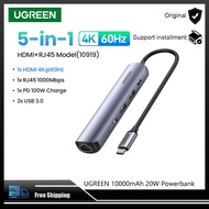 Ugreen อะแดปเตอร์ฮับ USB C 4K 60Hz Type C 3.1เป็น HDMI USB 3.0 OTG 5-IN-1หลายพอร์ต
