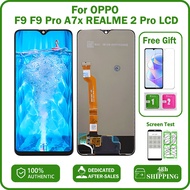 【Free Shipping】100% ทดสอบจอแอลซีดีต้นฉบับสำหรับ OPPO F9 F9 Pro A7x REALME 2 Pro จอแสดงผล LCD อุปกรณ์