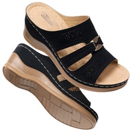 SHIBEVER Wedge Sandals for Women Hollow Out Slip On Platform Wedge Sandals Summer Casual Sandals Wal