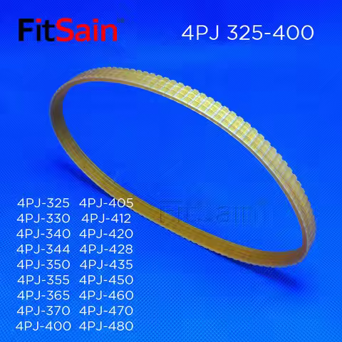 FitSain-V-ribbed belt Woodworking planer width 10mm Multi wedge PJ Belt pulley 4 slots 4PJ-325/330/3