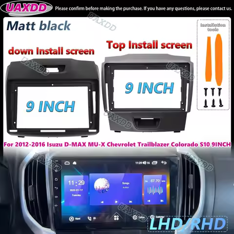 For 2012-2016 Isuzu D-MAX MU-X Chevrolet Trailblazer Colorado S10 9INCH Android frame Kit panel Car 