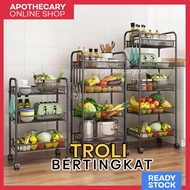 Troley Barang - Rak Troli Letak Barang Dapur Besi Beroda 3/4/5 Tingkat Bertingkat Rak Serbaguna Trol