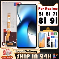 For Realme 5i 6i 7i 8i 9i 4G LCD Display Screen + Tempered Glass + Glue + Tools