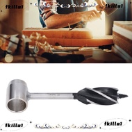 FKILA Manual Auger, Leather Sheath Durable Bushcraft Hand Auger, Tools Black Hand Auger Wrench Homes
