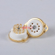 Gold-Plated with Bracket Nine-Legged Tube Holder for 6N1/12AU7/E88CC/6N3/6N11 Tube GZC9-F-G
