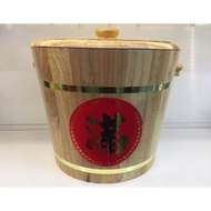 现货‼️旺财🈵️木米桶🈵️ 12KG/10KG/6KG ❤️Wooden rice barrel rice bucket