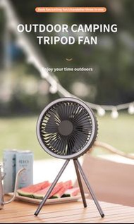 三腳 風扇 新款 10000mAh 照明燈 便携式 風扇 可手機充電 戶內/外 BBQ 野餐 行山 露營 桌面 吊扇 4合一多功能