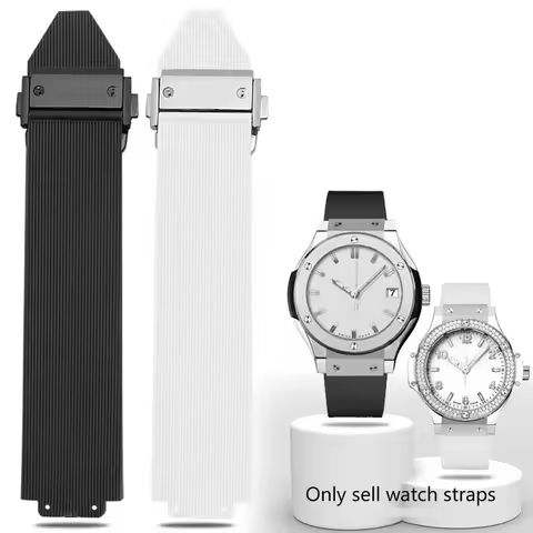 Striped Silicone Watch Band For HUBLOT Classic Fusion Big Bang Women's Rubber Waterproof Bracelet 20