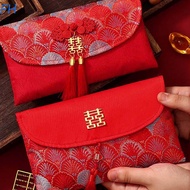 FENGHA Brocade Red Envelope, New Year Blessing Words Spring Festival 2025 Money Pocket, Best Wishes 