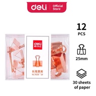 Deli Clips Rose Gold Binder Clips 30 Sheets (25mm) [12 Pcs/Box] 78201