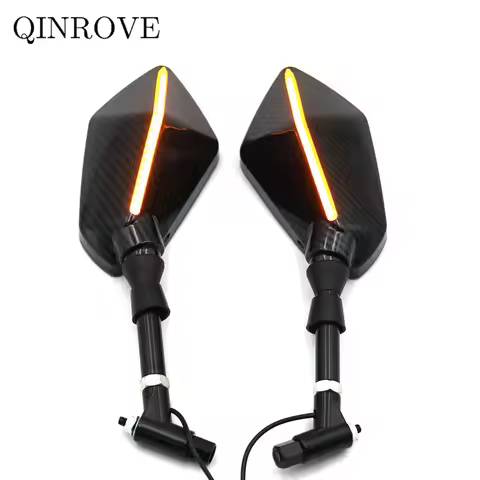 Motorcycle Accessories Rear Mirror With LED Turn Signal Light 8 10MM Mirror Universal For Yamaha MT0