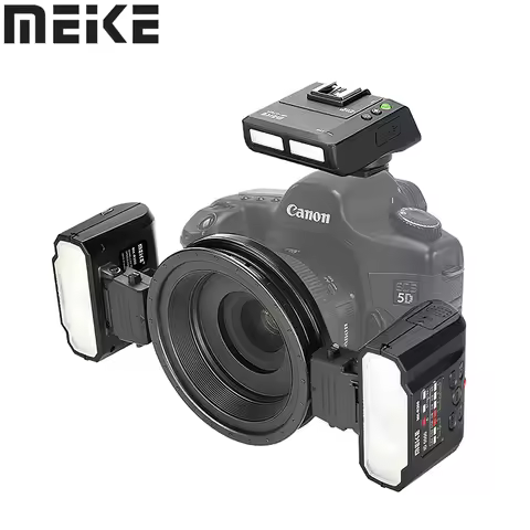 Meike MK-MT24 TTL 2.4GHz Twin Lite Macro Flash Ring Flash Speedlight for Canon EOS 5D II III 6D 7D 6