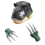 (NYPQ) Dinosaur Mask Removable Jaw with 2 Claws Role Play Toy with LED Lighted Eyes&Roaring Sounds C
