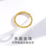 Disco Colorful Gold Ring Ring Round Beads Au750 Joint Shining Fashion Ring Free Girlfriend Ring K Go