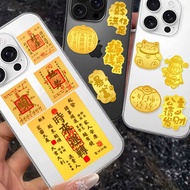 Limited edition bestseller【限量爆款】999黄金财库手机贴公主请发财新年暴富贴纸财神手机贴纸礼品999 Gold Treasury Mobile Phone Paste Pr