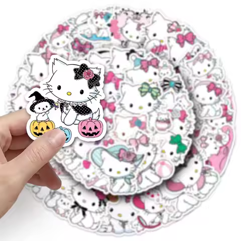 50PCS Sanrio Cute Charmmy Kitty Stickers Cartoon Waterproof Graffiti DIY Stationery Diary Notebooks 