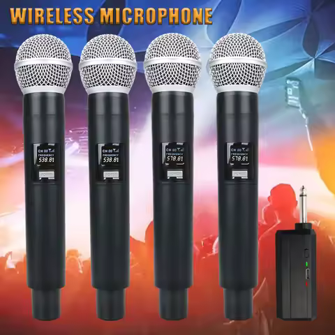 4PCS/2PCS/1PC Black Wireless Microphone 58 Tube Handheld Dynamic 2.4G Microphone DJ Recording Amplif