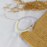 HANDMADE WOMEN'S CLOTH BRACELET BY MEIIN 0771 pinky star meiin 077 2side whitepurple