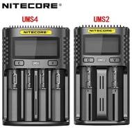 NITECORE UMS4 UMS2 VC4 LCD Smart Battery Charger for Li-ion/IMR/INR/ICR/LiFePO4 18650 14500 26650 AA