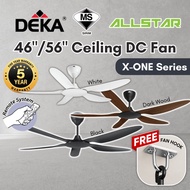 Deka X-ONE 56" / 46" Ceiling Fan DC motor Remote Control with 24 Speed ABS Black / White / Dark Wood