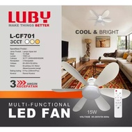 LUBY 2-in-1 12-watt Ceiling Fan + Light 15-watt/, 3 Wind Speeds & 3-Color LED Light